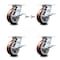 Service Caster 6 Inch Polyurethane Caster Set with Roller Bearing 4 Brake and 2 Swivel Lock SCC SCC-35S620-PPUR-SLB-BSL-2-SLB-2 - alternate 1